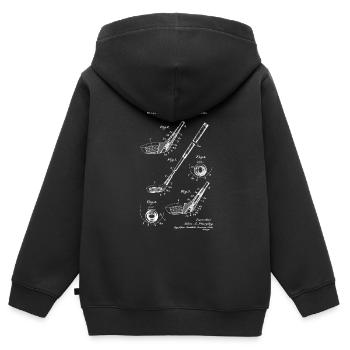 Golfschläger Patent Golfer Golf - Kinder Premium Organic Zip Hoodie - Schwarz - Hinten - AI Model Kid Male (0cm)