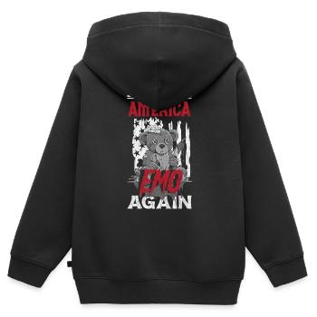 Emoticon Make America Emo Again Emocore Aesthetic - Kids Premium Organic Zip-up Hoodie - black - Back - AI Model Kid Male (0cm)
