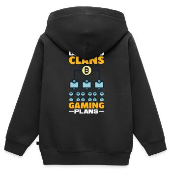 Cryptocurrency Rewards Gaming Blockchain Gamer - Kids Premium Organic Zip-up Hoodie - black - Back - AI Model Kid Male (0cm)