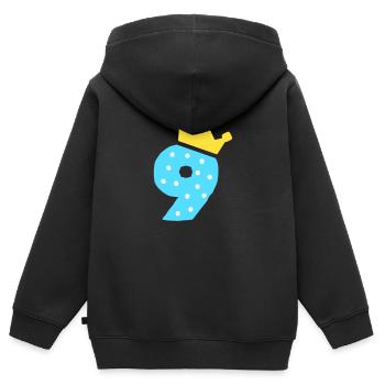 9 crown 9th birthday 9 years - Kids Premium Organic Zip-up Hoodie - black - Back - AI Model Kid Male (0cm)
