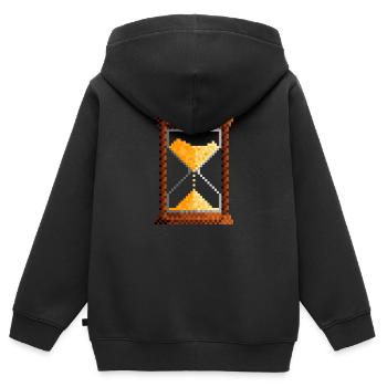 Sanduhr - Kinder Premium Organic Zip Hoodie - Schwarz - Hinten - AI Model Kid Male (0cm)