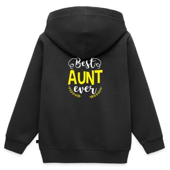 Auntie Aunt B.A.E. Best Aunt Ever Birthday Gift - Kids Premium Organic Zip-up Hoodie - black - Back - AI Model Kid Male (0cm)