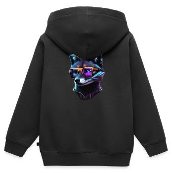 cooler Rev - Kinder Premium Organic Zip Hoodie - Schwarz - Hinten - AI Model Kid Male (0cm)