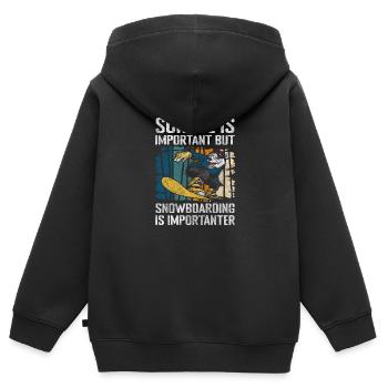 Schnee Piste Sport Winterurlaub - Kinder Premium Organic Zip Hoodie - Schwarz - Hinten - AI Model Kid Male (0cm)