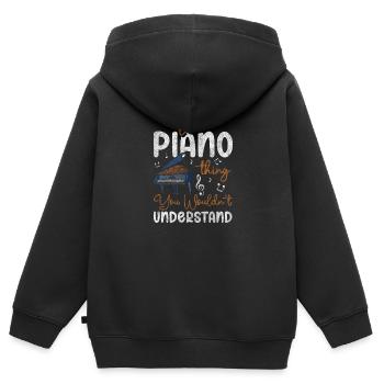 Piano Musik Klassische Musik - Kinder Premium Organic Zip Hoodie - Schwarz - Hinten - AI Model Kid Male (0cm)