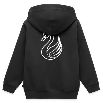 Cygnes cygnes - Sweat Premium à capuche zippé enfant bio - noir - Dos - AI Model Kid Male (0cm)