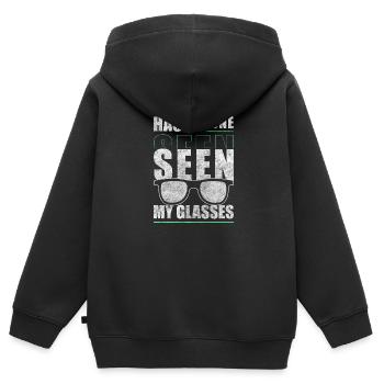 Lunettes, Opticiens, Visage, Bijoux - Sweat Premium à capuche zippé enfant bio - noir - Dos - AI Model Kid Male (0cm)