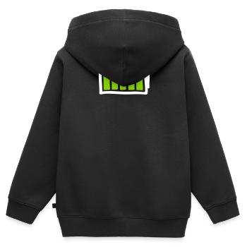 Batterie - Kinder Premium Organic Zip Hoodie - Schwarz - Hinten - AI Model Kid Male (0cm)