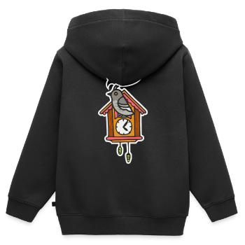 Horloge coucou Forêt Noire - Sweat Premium à capuche zippé enfant bio - noir - Dos - AI Model Kid Male (0cm)