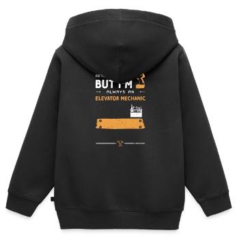 Je suis peut-être à la retraite, mais je suis toujours... - Sweat Premium à capuche zippé enfant bio - noir - Dos - AI Model Kid Male (0cm)