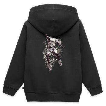 Basketball Dunk Aesthetic Streetwear Design - Kinder Premium Organic Zip Hoodie - Schwarz - Hinten - AI Model Kid Male (0cm)