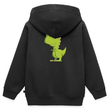 Rex - Sweat Premium à capuche zippé enfant bio - noir - Dos - AI Model Kid Male (0cm)