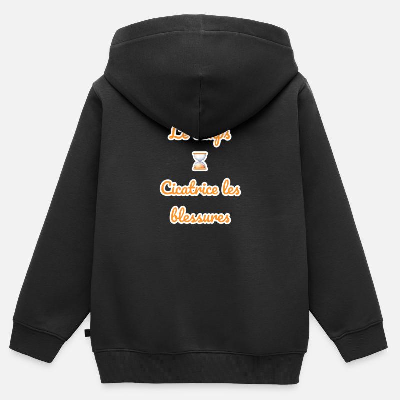 Zeit - Kinder Premium Organic Zip Hoodie - Schwarz