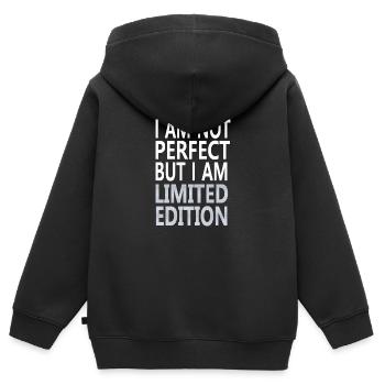 Ich bin einzigartig - Kinder Premium Organic Zip Hoodie - Schwarz - Hinten - AI Model Kid Male (0cm)
