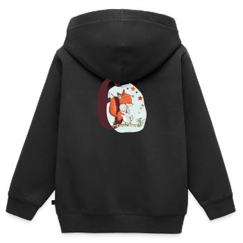 Birthday Number 6 Fox and Rabbit Birthday Shirt - Kids Premium Organic Zip-up Hoodie - black - Back - AI Model Kid Male (0cm)