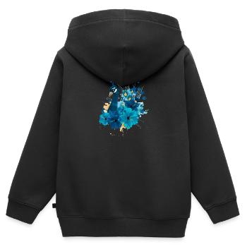 paon - Sweat Premium à capuche zippé enfant bio - noir - Dos - AI Model Kid Male (0cm)