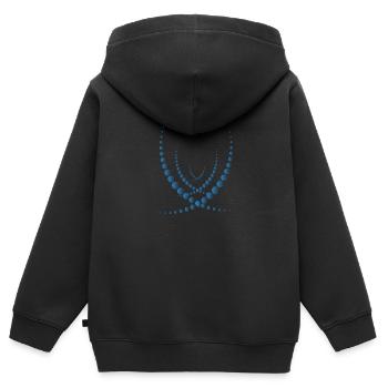 Un motif d'illusion d'optique façonne un cadeau de géométrie - Sweat Premium à capuche zippé enfant bio - noir - Dos - AI Model Kid Male (0cm)