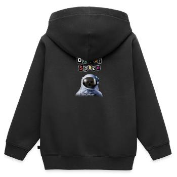 Out of Space - Travis Scott Style Astronaut - Kinder Premium Organic Zip Hoodie - Schwarz - Hinten - AI Model Kid Male (0cm)