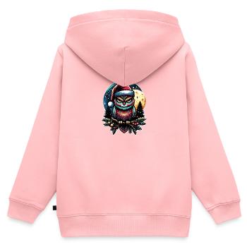 Kleine Weihnachtseule im Winterwald Weihnachtswald - Kinder Premium Organic Zip Hoodie - Rosa - Hinten - AI Model Kid Female (0cm)