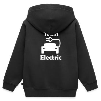 Équipe électrique - Sweat Premium à capuche zippé enfant bio - noir - Dos - AI Model Kid Male (0cm)