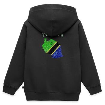 Tansania Flag Map - Kinder Premium Organic Zip Hoodie - Schwarz - Hinten - AI Model Kid Male (0cm)