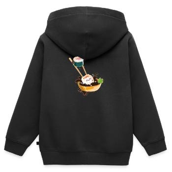 Sushi Anime I Japanese Food I Kawaii Sushi - Kids Premium Organic Zip-up Hoodie - black - Back - AI Model Kid Male (0cm)
