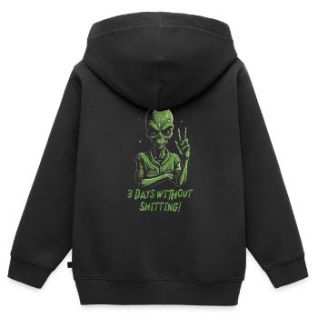 Fête - Sweat Premium à capuche zippé enfant bio - noir - Dos - AI Model Kid Male (0cm)