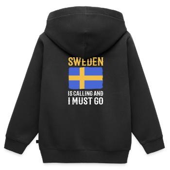Schweden Schwedisch - Kinder Premium Organic Zip Hoodie - Schwarz - Hinten - AI Model Kid Male (0cm)