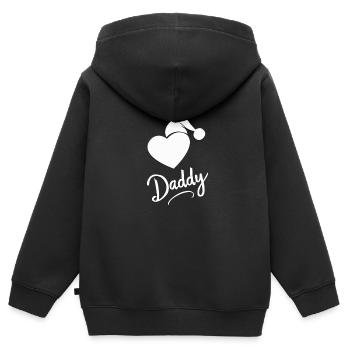 Warm Daddy" - Kids Premium Organic Zip-up Hoodie - black - Back - AI Model Kid Male (0cm)
