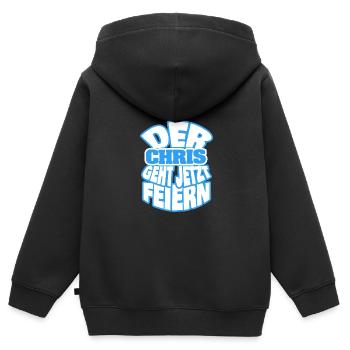 Der chris geht jetzt feiern - Kinder Premium Organic Zip Hoodie - Schwarz - Hinten - AI Model Kid Male (0cm)