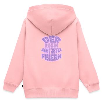 Vorname Robin - Kinder Premium Organic Zip Hoodie - Rosa - Hinten - AI Model Kid Female (0cm)