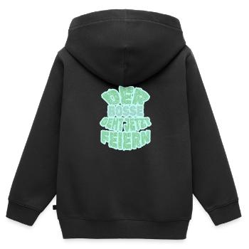 Feiern Party Bosse - Kinder Premium Organic Zip Hoodie - Schwarz - Hinten - AI Model Kid Male (0cm)