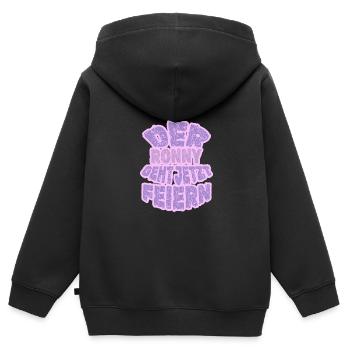 Party Ronny - Kinder Premium Organic Zip Hoodie - Schwarz - Hinten - AI Model Kid Male (0cm)
