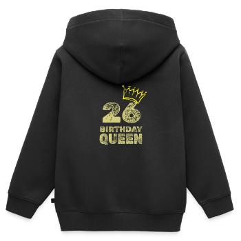 Alter 26 - Kinder Premium Organic Zip Hoodie - Schwarz - Hinten - AI Model Kid Male (0cm)