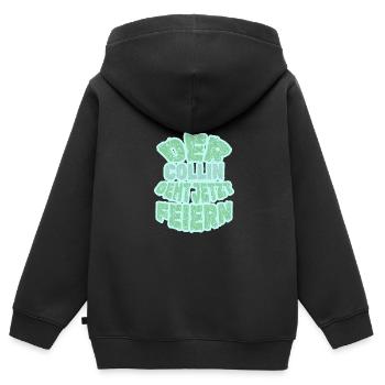 Feiern Collin - Kinder Premium Organic Zip Hoodie - Schwarz - Hinten - AI Model Kid Male (0cm)