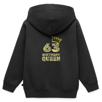 Geburtstag 63 - Kinder Premium Organic Zip Hoodie - Schwarz - Hinten - AI Model Kid Male (0cm)