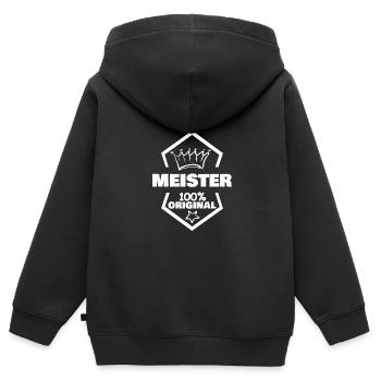 Arbeit Meister - Kinder Premium Organic Zip Hoodie - Schwarz - Hinten - AI Model Kid Male (0cm)