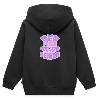 Pierre : Pierre - Sweat Premium à capuche zippé enfant bio - noir - Dos - AI Model Kid Male (0cm)