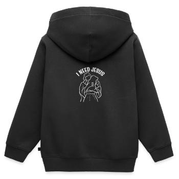 I need Jesus. Sinner Poison - Kids Premium Organic Zip-up Hoodie - black - Back - AI Model Kid Male (0cm)