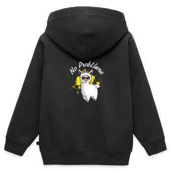 Kein problamama Tierliebhaber Gift - Kinder Premium Organic Zip Hoodie - Schwarz - Hinten - AI Model Kid Male (0cm)