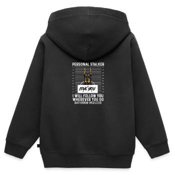 Persönlicher Stalker Hundeliebhaber Geschenk - Kinder Premium Organic Zip Hoodie - Schwarz - Hinten - AI Model Kid Male (0cm)