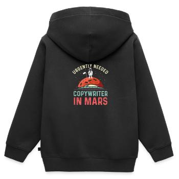 Texter im Mars Chefredakteur Geschenk - Kinder Premium Organic Zip Hoodie - Schwarz - Hinten - AI Model Kid Male (0cm)