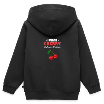 Ich will Kirsche Feinschmecker Geschenk - Kinder Premium Organic Zip Hoodie - Schwarz - Hinten - AI Model Kid Male (0cm)