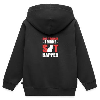 Machen Sie sitzen Tierarzt Gift - Kinder Premium Organic Zip Hoodie - Schwarz - Hinten - AI Model Kid Male (0cm)