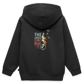 Jonglieren ist real Jongleur Gift - Kinder Premium Organic Zip Hoodie - Schwarz - Hinten - AI Model Kid Male (0cm)