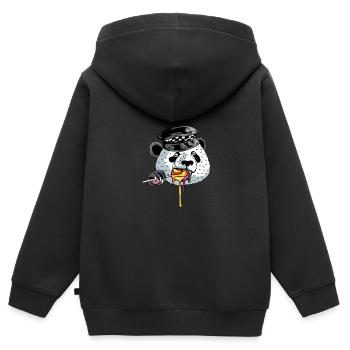 Panda Cop Policier Poison - Sweat Premium à capuche zippé enfant bio - noir - Dos - AI Model Kid Male (0cm)