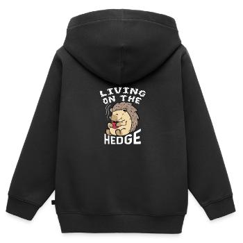 Auf Hecke leben Ruhiger Mensch Gift - Kinder Premium Organic Zip Hoodie - Schwarz - Hinten - AI Model Kid Male (0cm)