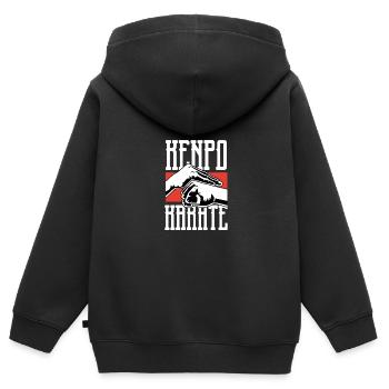 Kenpo Karaté Artiste Martial Poison - Sweat Premium à capuche zippé enfant bio - noir - Dos - AI Model Kid Male (0cm)