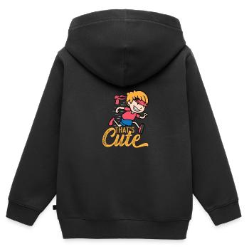 Das ist süß Passende Person Geschenk - Kinder Premium Organic Zip Hoodie - Schwarz - Hinten - AI Model Kid Male (0cm)