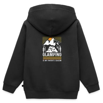 Meine lieblingsjahreszeit Explorer oder Backpacker - Kinder Premium Organic Zip Hoodie - Schwarz - Hinten - AI Model Kid Male (0cm)